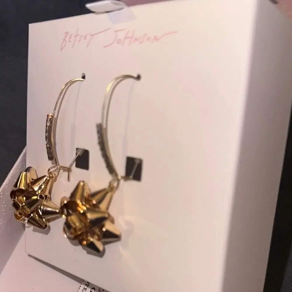 Betsey Johnson Gold Bow Earrings